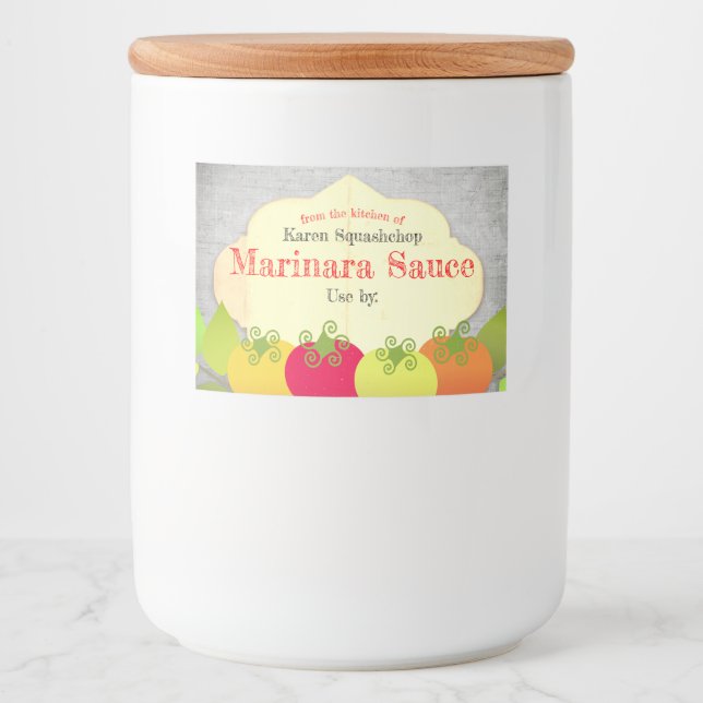 Étiquette Pour Bocaux Cuisine italienne sauce basilic tomate en conserve (Devant)