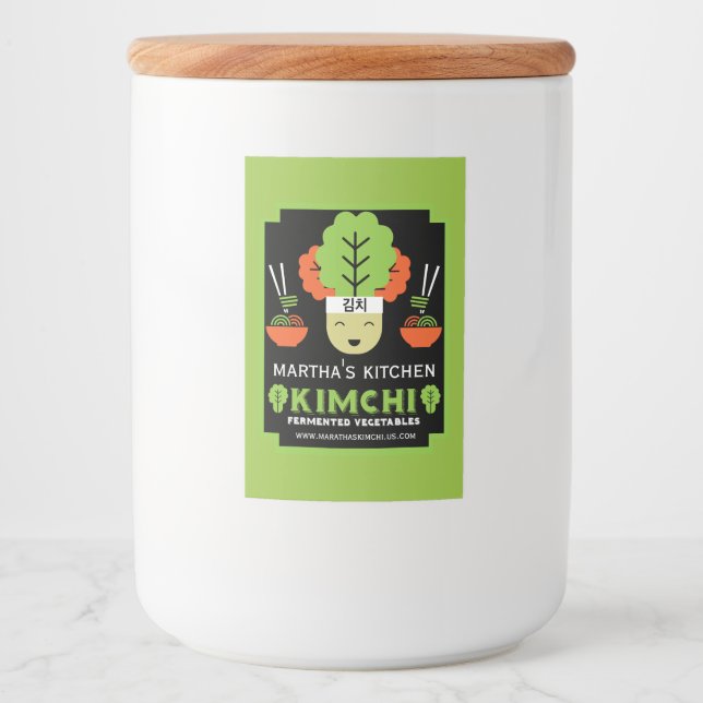 Étiquette Pour Bocaux Cuisine Kimchi Faite Maison (Devant)