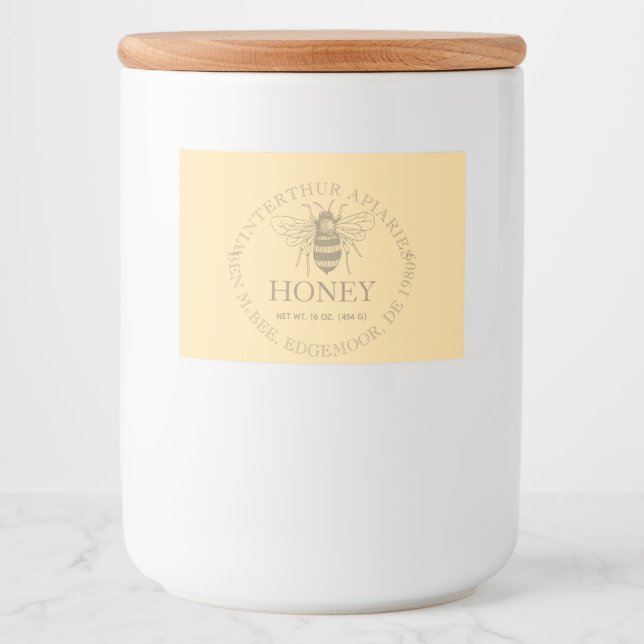 Étiquette Pour Bocaux Custom Honey Business Promotional (Devant)