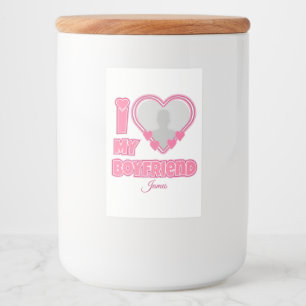 Étiquette Pour Bocaux Custom I Love My Boyfriend - Ajouter photo et nom