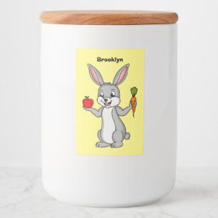Étiquette Pour Bocaux Cute bunny rabbit with vegetables
