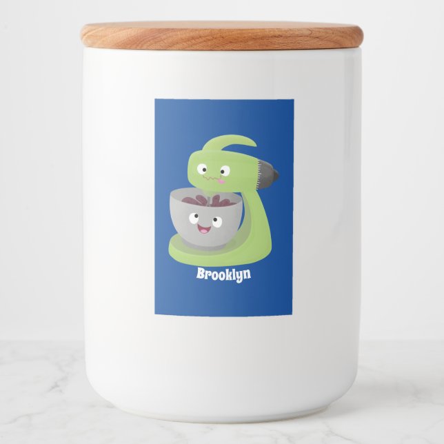 Étiquette Pour Bocaux Cute cake mixer cuisine appareil dessin animé (Devant)