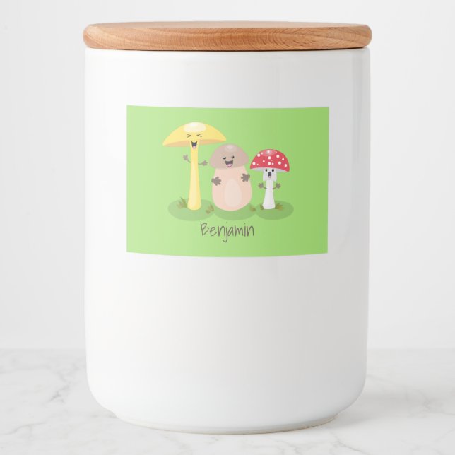 Étiquette Pour Bocaux Cute kawaii champignon champignon toadstool (Devant)