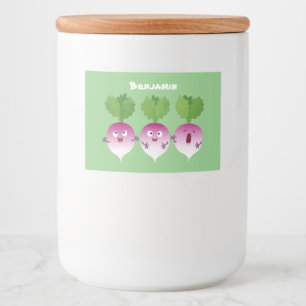 Étiquette Pour Bocaux Cute turnip légumes trio chanter dessin animé