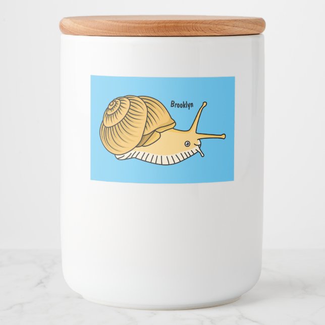 Étiquette Pour Bocaux Cute yellow snail cartoon (Devant)
