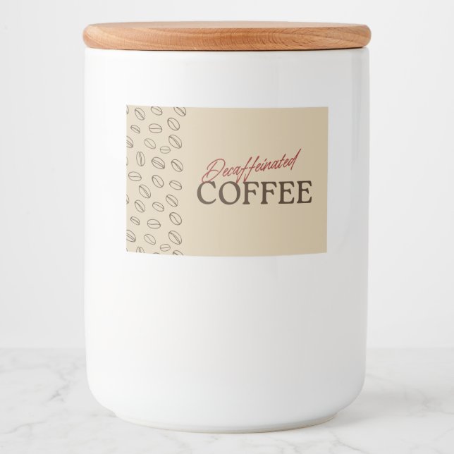 Étiquette Pour Bocaux Decaffeinated Coffee Label – Retro Coffee Beans (Devant)