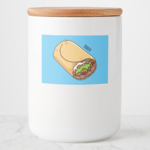 Étiquette Pour Bocaux dessin animé de Burrito