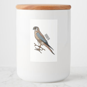 Étiquette Pour Bocaux dessin animé d'oiseau-kestrel américain