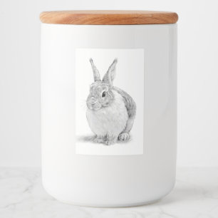 Étiquette Pour Bocaux Dessin au crayon de lapin mignon