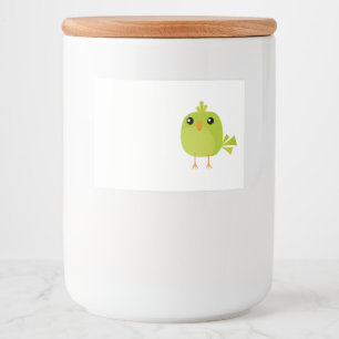 Étiquette Pour Bocaux Dessin d'oiseau vert