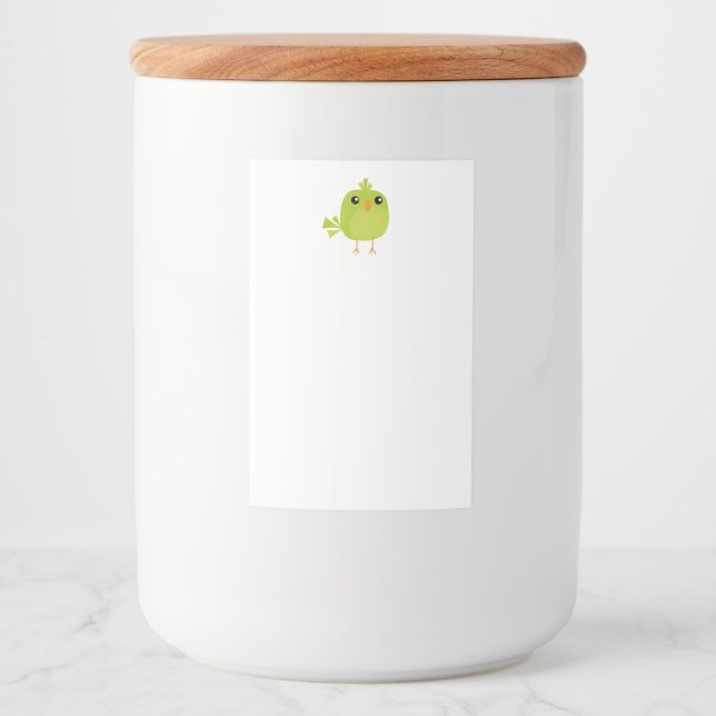 Étiquette Pour Bocaux Dessin d'oiseau vert (Devant)