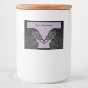 Étiquette Pour Bocaux Deux grands corbeaux noirs sur la bordure noire vi