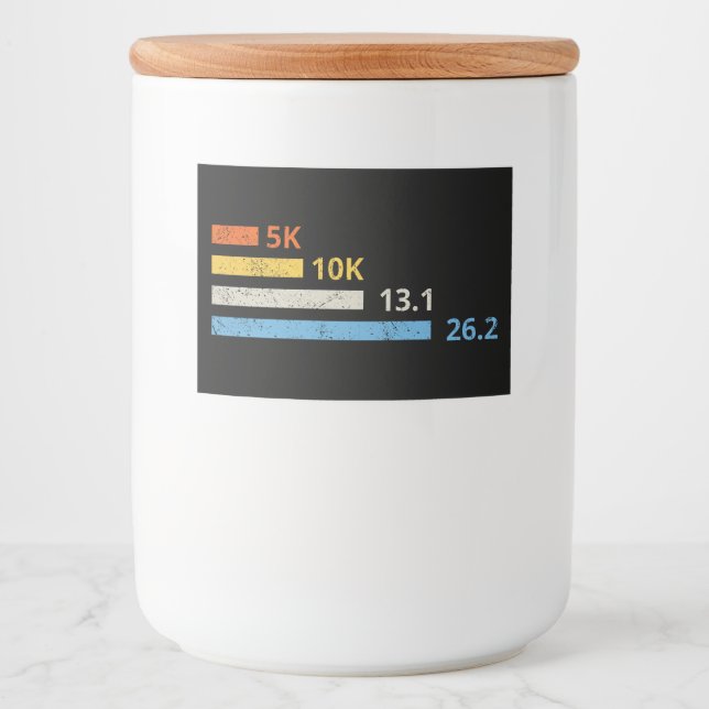 Étiquette Pour Bocaux Distances de course I - 5K 10K 13,1 26,2 Marathoni (Devant)