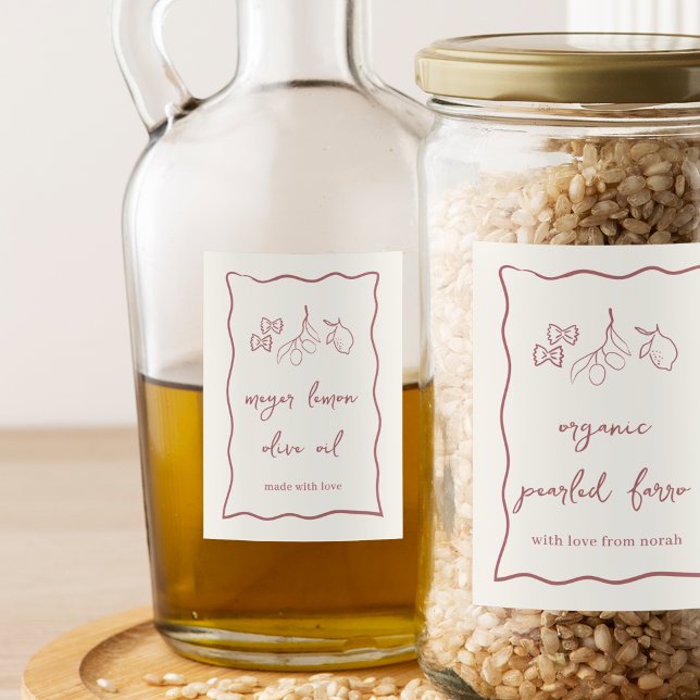 Étiquette Pour Bocaux Dolce Vita Vague à rayures Italien (Créateur téléchargé)