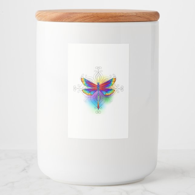 Étiquette Pour Bocaux Dragonfly en arc-en-ciel (Devant)