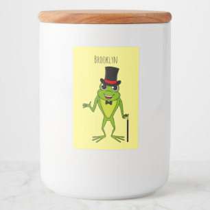 Étiquette Pour Bocaux Drôle grenouille avec chapeau dessus dessin animé