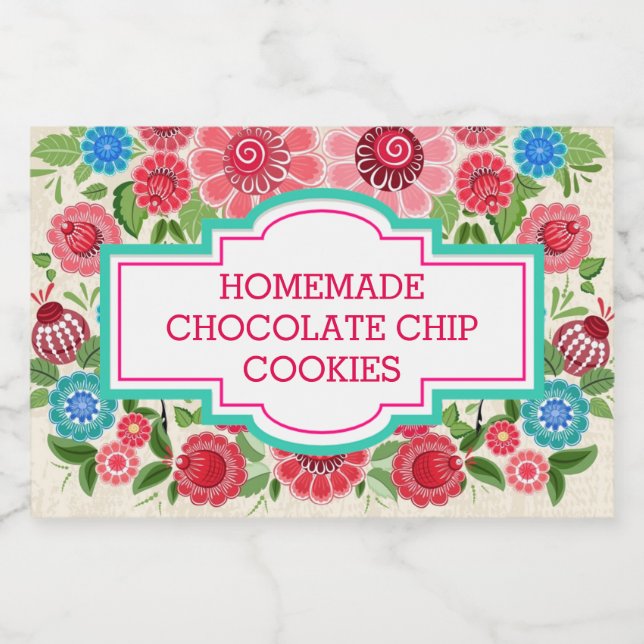 Étiquette Pour Bocaux Elégant Fille Chic Floral Personnalisé Cookies Mai (Étiquettes simples)