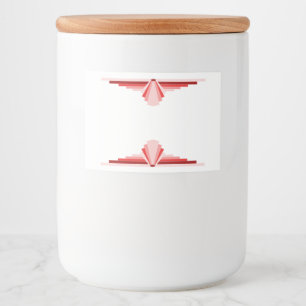 Étiquette Pour Bocaux Elément Art déco en rouge