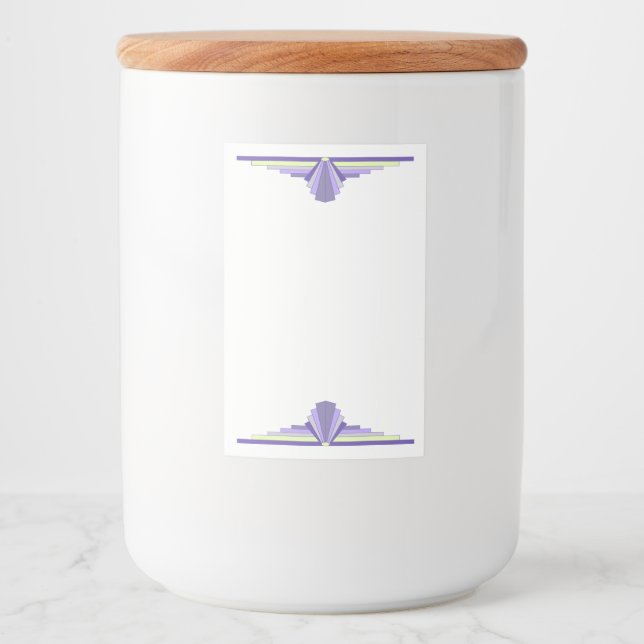 Étiquette Pour Bocaux Elément Art déco en violet & citron (Devant)