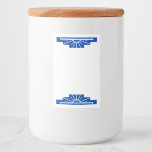 Étiquette Pour Bocaux Elément soleil Art déco en bleu foncé