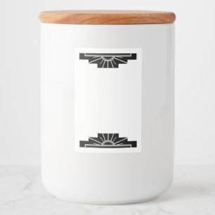 Étiquette Pour Bocaux Elément soleil Art déco en noir