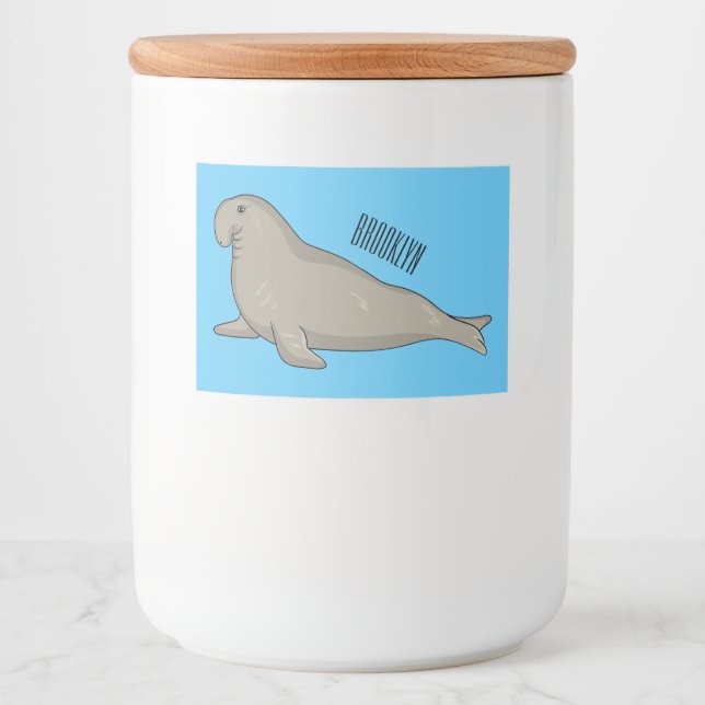 Étiquette Pour Bocaux Elephant seal cartoon illustration (Devant)