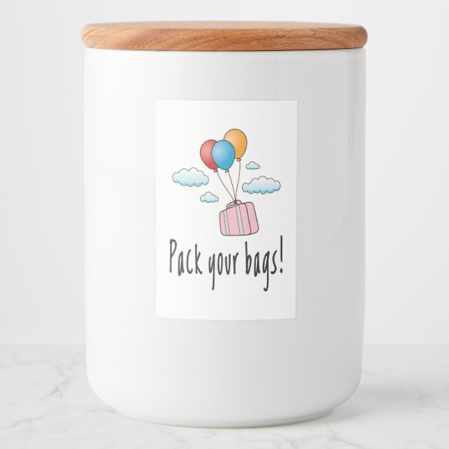 Étiquette Pour Bocaux Emballez vos sacs et partons en vacances (Devant)