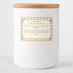 Étiquette Pour Bocaux En vichy Brown Hiboux Acorns Gingembre Automne Coo