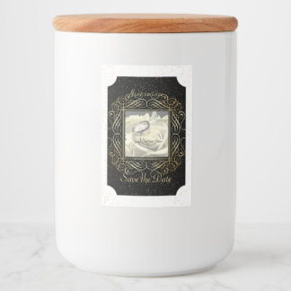 Étiquette Pour Bocaux Enregistrer la date Elegant Gold Foil Dots Script 