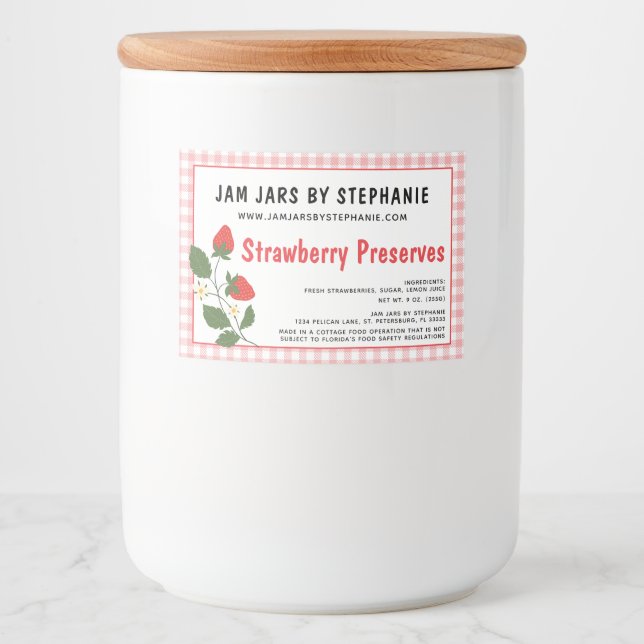 Étiquette Pour Bocaux Entreprise de petite production Conserve de fruits (Devant)