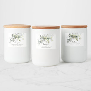 Étiquette Pour Bocaux Eucalyptus Mariage Thankyou Favoriser