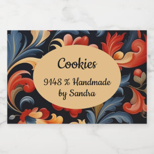 Étiquette Pour Bocaux Fait à la main par yourname Rosepaint Rosemaling 1