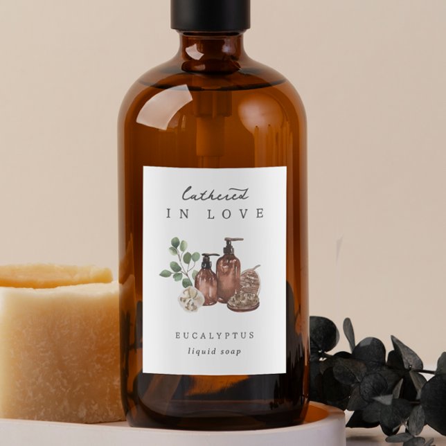 Étiquette Pour Bocaux Fête des mariées "Lathered in Love" Savon Favorise (Créateur téléchargé)