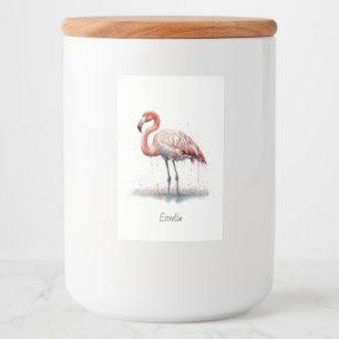 Étiquette Pour Bocaux Flamant rose rose coloré, personnalisable