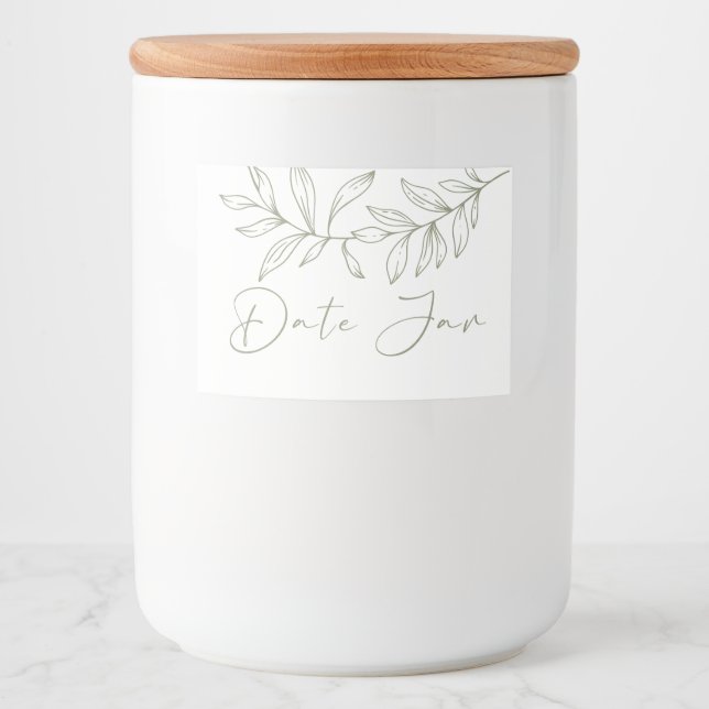 Étiquette Pour Bocaux Fleurs Boho Sage Pot de Nuit de Rendez-Vous (Devant)