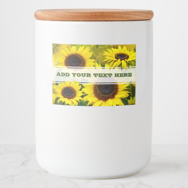 Étiquette Pour Bocaux Fleurs de soleil (Devant)