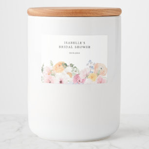 Étiquette Pour Bocaux Fleurs pastel colorées