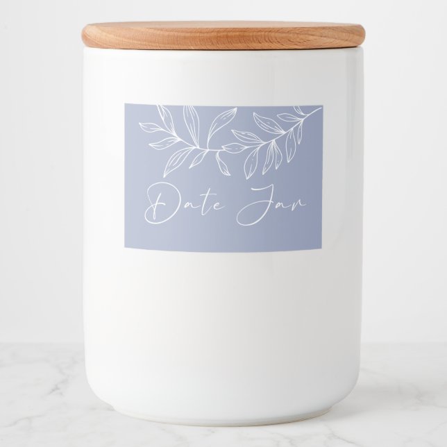 Étiquette Pour Bocaux Fleurs Périwinkle Date Jar de nuit (Devant)