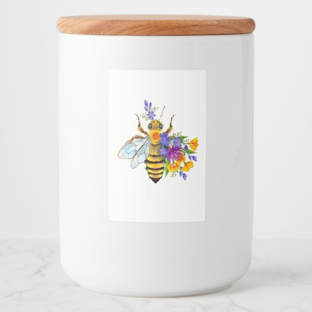 Étiquette Pour Bocaux Flower bee with wild plants (Devant)
