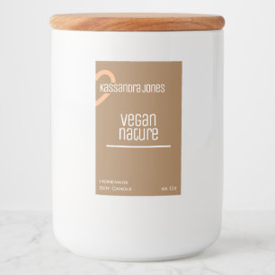 Étiquette Pour Bocaux Forme de coeur orange moderne Chandelle Brown Vint