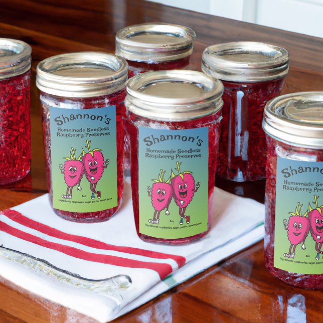 Étiquette Pour Bocaux Framboise Pals Drôle Cartoon Jam Pie et plus (Créateur téléchargé)