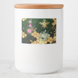 Étiquette Pour Bocaux française chic, victorienne, abeille, florale, feu