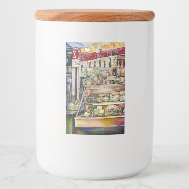 Étiquette Pour Bocaux Froid Brew dans un Hot Deli (Devant)