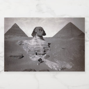 Étiquette Pour Bocaux Great Sphinx & Gizeh Pyramides Necropolis Egypte