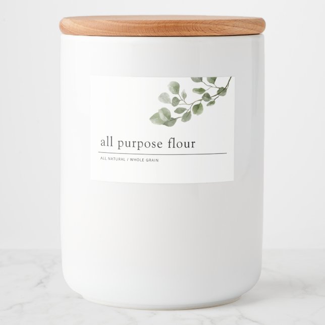 Étiquette Pour Bocaux Greenery Pantry (Devant)