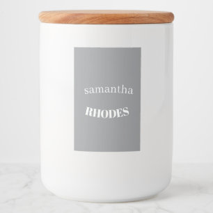 Étiquette Pour Bocaux Gris monogramme minimaliste personnalisé
