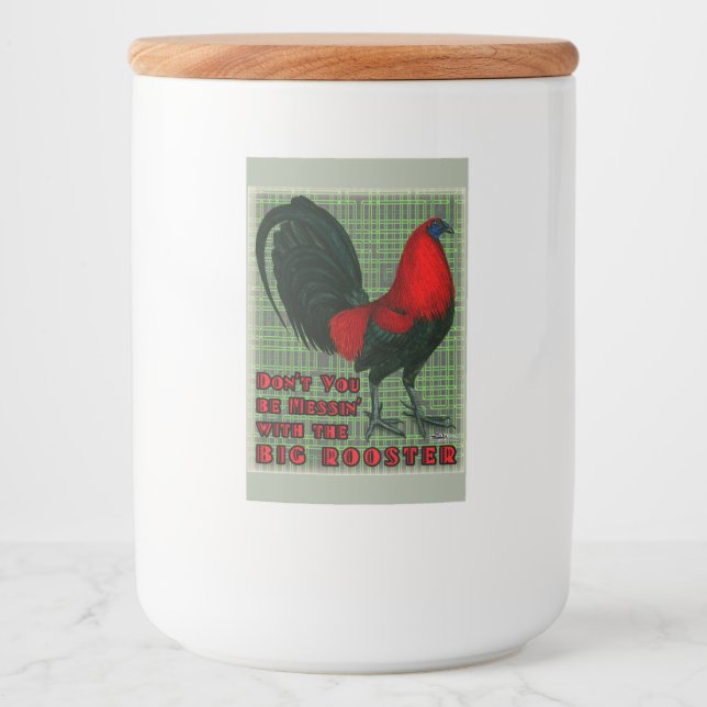 Étiquette Pour Bocaux Gros Rooster Rouge (Devant)
