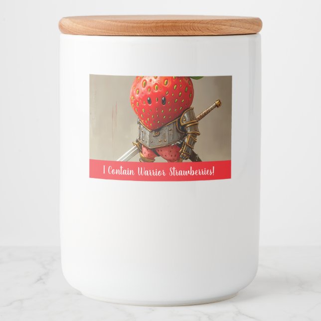 Étiquette Pour Bocaux Guerrier Fraise (Devant)