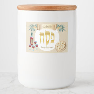 Étiquette Pour Bocaux Happy Passover Holiday Kosher Pesach Seder