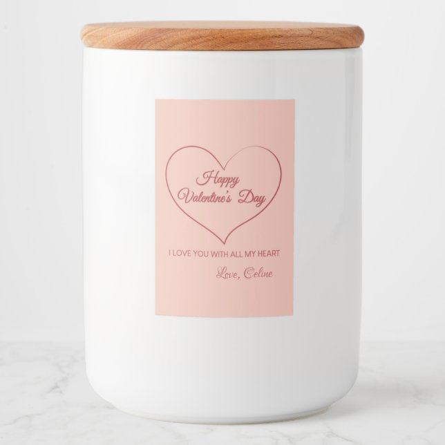 Étiquette Pour Bocaux Heureuse Sainte-Valentin (Devant)